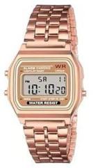 GIFFEMANS Digital Dial Stainless Steel Strap Unisex Watch Rose Gold