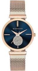 Giordano Eleganza Collection Stylish Watch for Women with Crystal Studded Dial Water Resistant Wrist Watch to Compliment Your Look/Ideal Gift for Female & Girls GD 4066