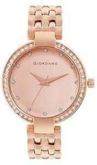 Giordano Fashionista Analogue Watch for Women Stylish Metal Strap, Diamond Studded Dial Ladies Wrist Watch 3 Hand, Ideal Gift for Female GD 2141