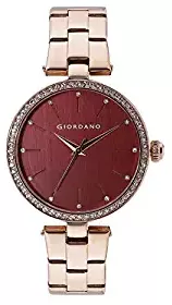 Women's 34mm Maroon Dial Analogue Watch