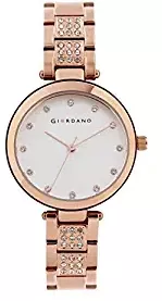 Women's White Dial Rose Gold Metal Strap Watch, Model No. A2037 33