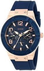 GUESS Silicone Rigor Analog Blue Dial Women Watch U0571L1, Blue Band