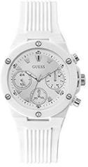 GUESS Women White Round Polycarbonate Dial Analog Watch GW0255L1