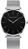 HANNAH MARTIN Analogue Men's Watch Black Dial Silver Colored Strap CH02WYY