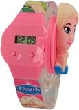 HILY Digital Unisex Child Watch Black Dial, Pink Colored Strap