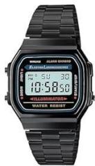 HORLOGE Sporty Digital with Alarm Chrono Full Black Stainless Steel Unisex Watch