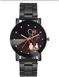 Horse Head Analogue Multi Colour Dial Black Metal Strap Diamond Cut Glass Women's & Girl's Watches Sl