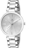 IIK COLLECTION Watches For Women Round Studded Dial | Quartz Movemnet |Long Battery Life|Stainless Steel Bracelet Chain Strap|Double Lock Clasp Safety Watches For Girls