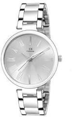 IIK COLLECTION Watches for Women Round Studded Dial | Quartz Movemnet |Long Battery Life|Stainless Steel Bracelet Chain Strap|Double Lock Clasp Safety Watches for Girls