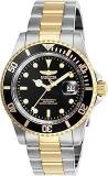 Invicta Stainless Steel Pro Diver Analog Black Dial Unisex's Watch 26973, Band Color:Two Tone