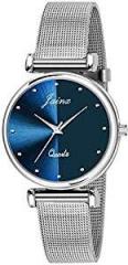 jainx Analogue Blue Dial Silver Mesh Chain Women's & Girls Watch JW665