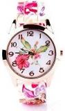 Joker & Witch Cream Floral Silicone Women's Watch