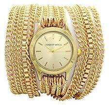 Joker & Witch Gold Chain Party Chic Analog Gold Dial Women's Watch Amwww88