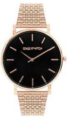 Joker & Witch Nebula Stainless Steel Black Big Dial Rose gold Band Analog Watch for Women | Pack of 2