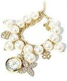 Joker & Witch Pearl Charm Hanging Dial Pretty Bracelet Women's Watch