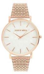 Joker & Witch Stainless Steel Big Dial Analog Watch Analog Watch For Women, Dial Color White, Band Color Rose Gold