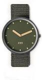 JOON Wrist Watch Mara Matte Steel Silver Bezel With Army Green Dial And Sandalwood Hands And Army Green Nylon Strap, Japanese Quartz Movement, Unisex Urban Watch