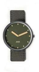 JOON Wrist Watch Mara Matte Steel Silver Bezel with Army Green dial and Sandalwood Hands and Army Green Nylon Strap, Japanese Quartz Movement, Unisex Urban Watch