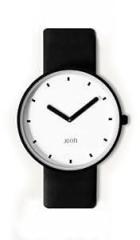 JOON Wrist Watch Yin Yang Black Bezel with White Dial and Black Vegan Leather Strap, Japanese Quartz Movement, Unisex Urban Watch