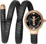 Just Cavalli Women Watch, Rose Gold Color Case, Black Dial, Two Tone Black & Rose Gold Color Metal Bracelet, 2 Hands, 3 ATM