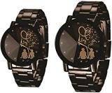 Kc Watch Couple Attractive Hubby Wifey King Queen Analogue Black Dial Unisex Watch Love Tree Couple