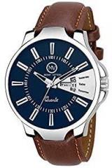 LIMESTONE Montvitton Analogue Men's Watch Blue Dial Tan Colored Strap