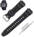 Lineon Resin Watch Strap Black Compatible With CASIO AE 1400wh AE 1400 WH With Tool And Pins