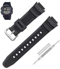 Lineon Resin Watch Strap Black Compatible With CASIO AE 1400wh AE 1400 WH with Tool and Pins