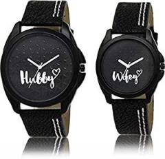 LOREM Analog Unisex Adult Watch Black Dial, Black Colored Strap