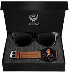 LORENZ Analogue Men's Watch Pack of 2 Black Dial Brown Strap