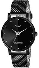 LOUIS DEVIN Analogue Women's Watch Black Dial Black Colored Strap LD BK138 BLK