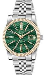 LOUIS DEVIN Stainless Steel Chain Analog Wrist Watch for Men Silver/Green/Blue/Black Dial | LD CP059