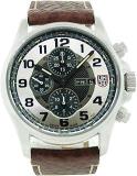 Luminox Leather Men's 1869 Stainless Steel Analog Bezel Watch, Dial Color Silver, Band Color Brown