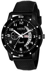 Matrix Day & Date Display Analog Wrist Watch for Men & Boys