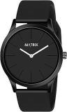 Matrix Minimalist Black Dial with Softest Silicone Strap Analog Wrist Watch for Men & Boys