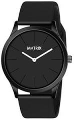 Matrix Minimalist Black Dial with Softest Silicone Strap Analog Wrist Watch for Men & Boys