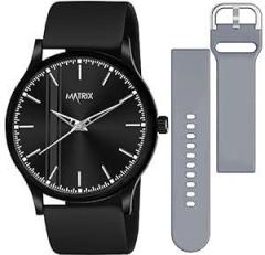 Matrix Swap Analog Black Dial Watch with Interchangeable Straps for Men & Boys