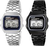 Matrix Vintage Digital Chain Strap Unisex Watch Pair for Men & Women