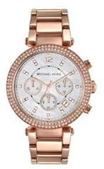 Michael Kors Parker Analog White Dial Gold Band Women's Stainless Steel Watch MK5491