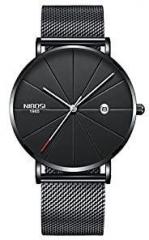 NIBOSI Analog Men's Watch Black Dial, Black Colored Strap