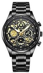 NIBOSI Hollow Skeleton Multifunction Chronograph Calendar Men's Watch