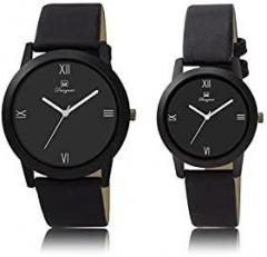 OM DESIGNER Analogue Black Dial Leather Belt Men & Women Couple Watch Popular Couple BL Unisex 75