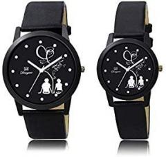 OM DESIGNER Couple Watch, Analogue Black Dial Men & Women OM Unisex BL 46 146