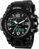 Xotak Analogue + Digital Multifunctional Stainless Steel Outdoor Black Dial Sports Watch, Army Watches For Mens & Boys