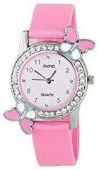 PAPIO Analogue White Dial Pink Color Girl's Watch DG_BF_Pink