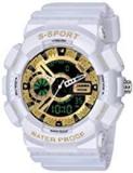 Piaoma Waterproof Series Analogue Digital Golden Dial Boy's and Men's Watch WhiteShock9094 5