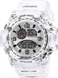 Razyloo Digital Watch Collection Digital Men's Watch White Dial White Colored Strap