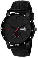 Relish Analogue Men's & Boys' Watch Black Dial Black Colored Strap