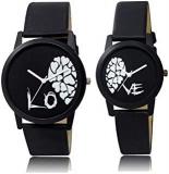 REMIXON Analogue Men's & Women's Watch Multicolored Dial Black Colored Strap Pack Of 2