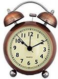 Rise N Shine Copper Dial Vintage Look Bending Glass Table Alarm Clock With Night Led Display